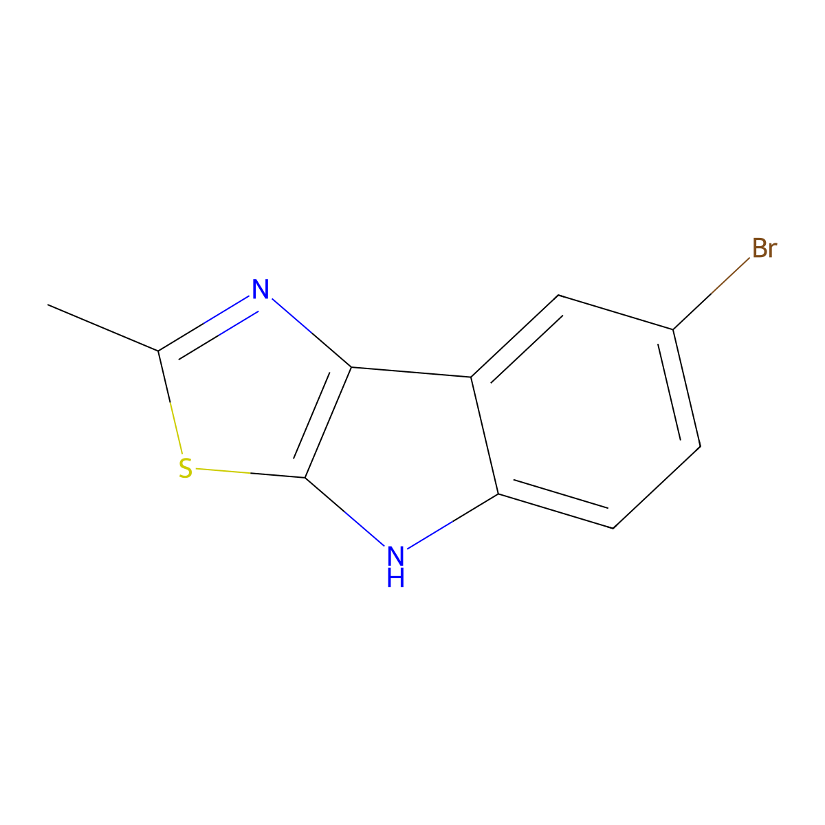 7-bromo-2-methyl-4H-[1,3]thiazolo[5,4-b]indole molecular structure, CAS 697237-34-6