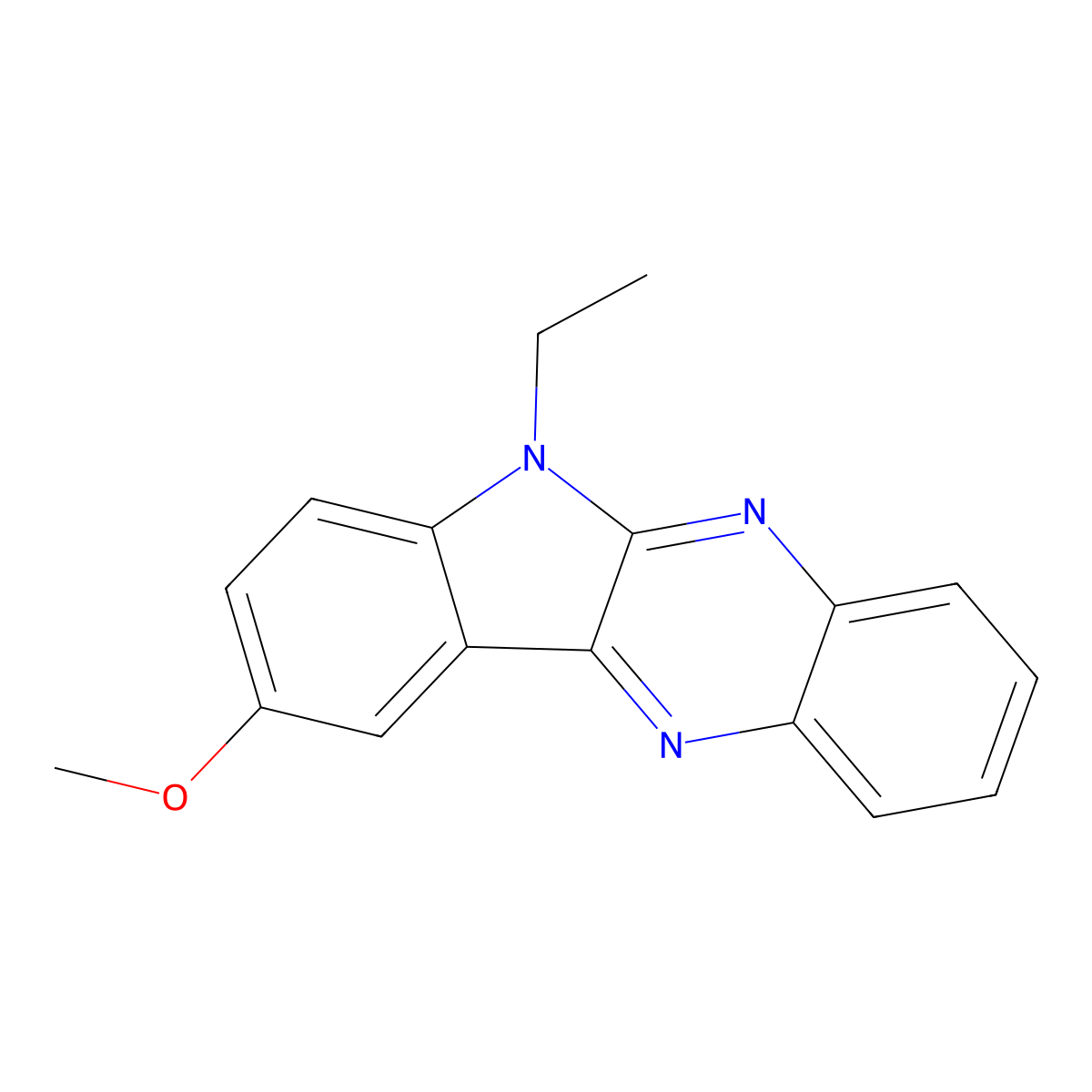 6-Ethyl-9-methoxy-6H-indolo[2,3-b]quinoxaline molecular structure, CAS 697237-35-7