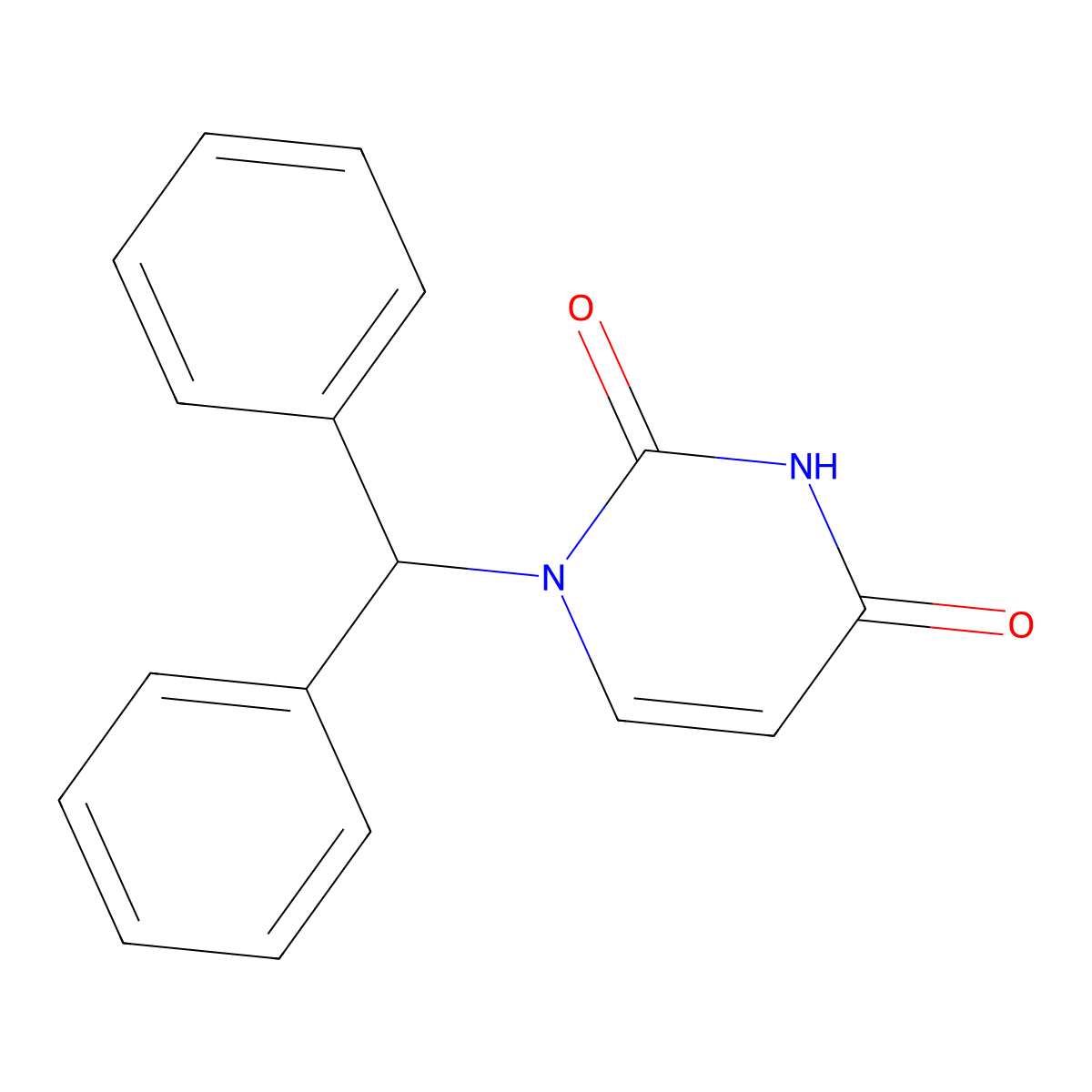 1-(Diphenylmethyl)-1,3-dihydropyrimidine-2,4-dione molecular structure, CAS 697237-44-8