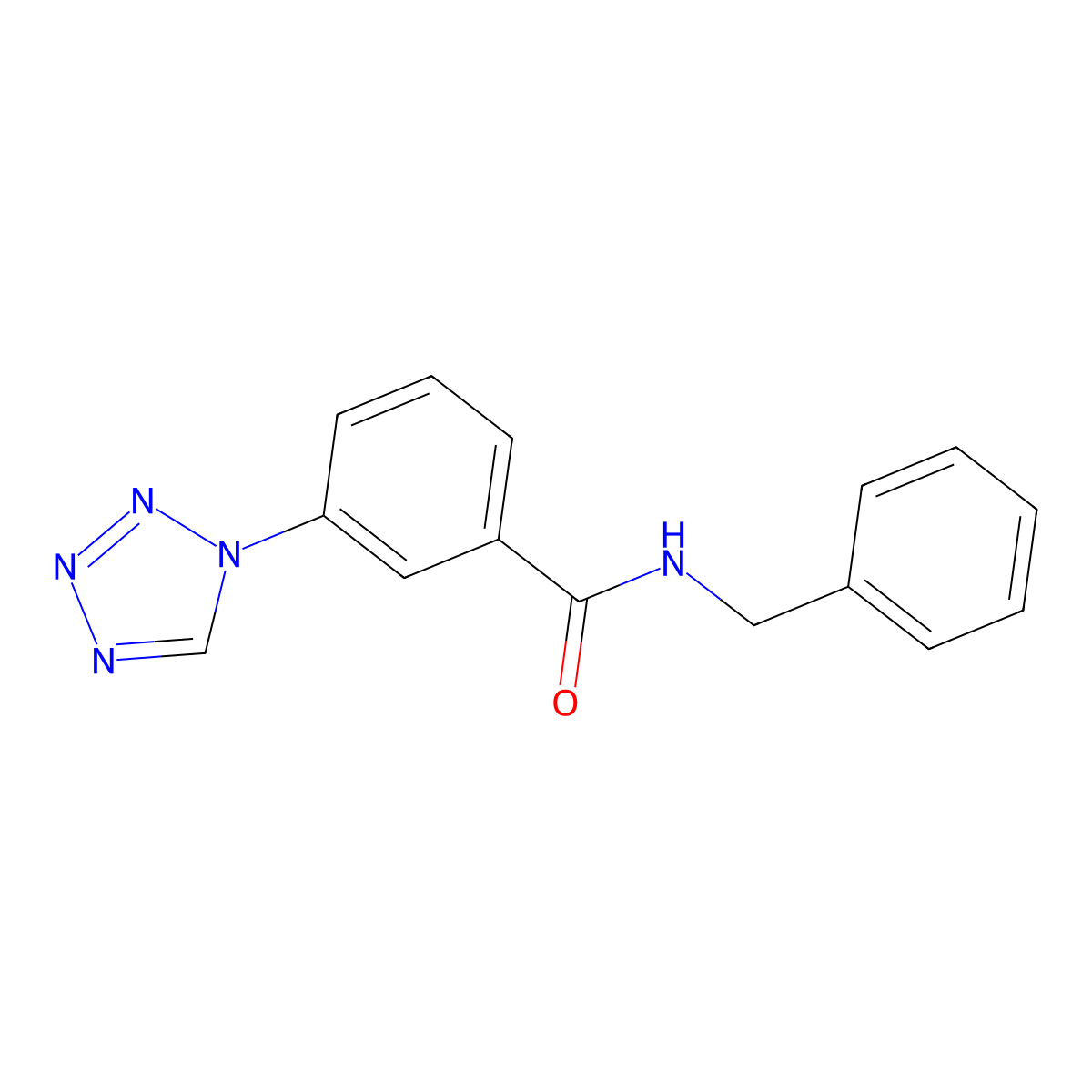 N-benzyl-3-(1H-tetrazol-1-yl)benzamide molecular structure, CAS 697238-28-1