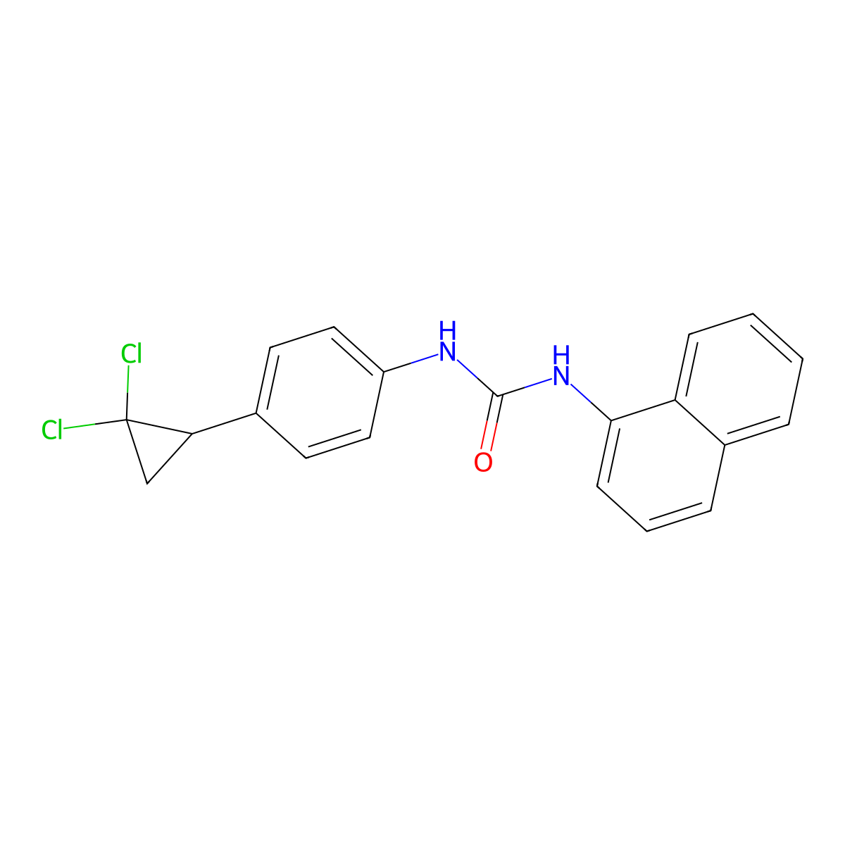 1-[4-(2,2-Dichlorocyclopropyl)phenyl]-3-naphthalen-1-ylurea molecular structure, CAS 697239-12-6