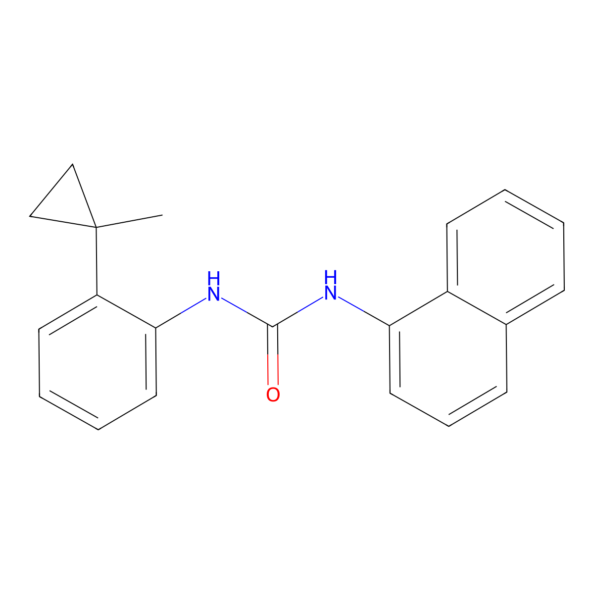 1-[2-(1-Methylcyclopropyl)phenyl]-3-naphthalen-1-ylurea molecular structure, CAS 697239-16-0