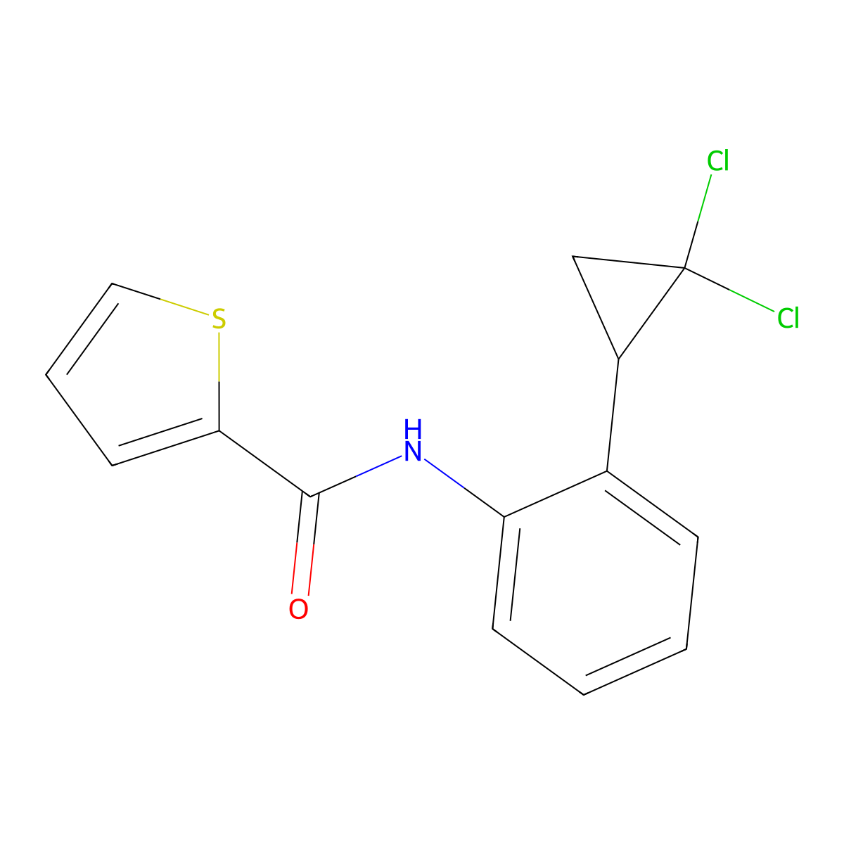 N-[2-(2,2-dichlorocyclopropyl)phenyl]thiophene-2-carboxamide molecular structure, CAS 697239-18-2