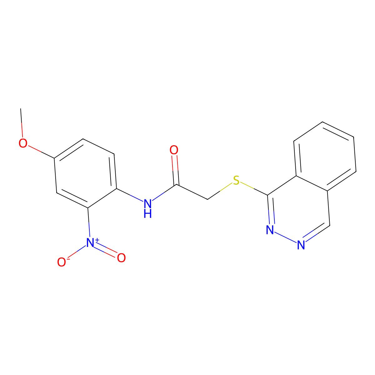 N-(4-methoxy-2-nitrophenyl)-2-phthalazin-1-ylsulfanylacetamide molecular structure, CAS 697239-44-4