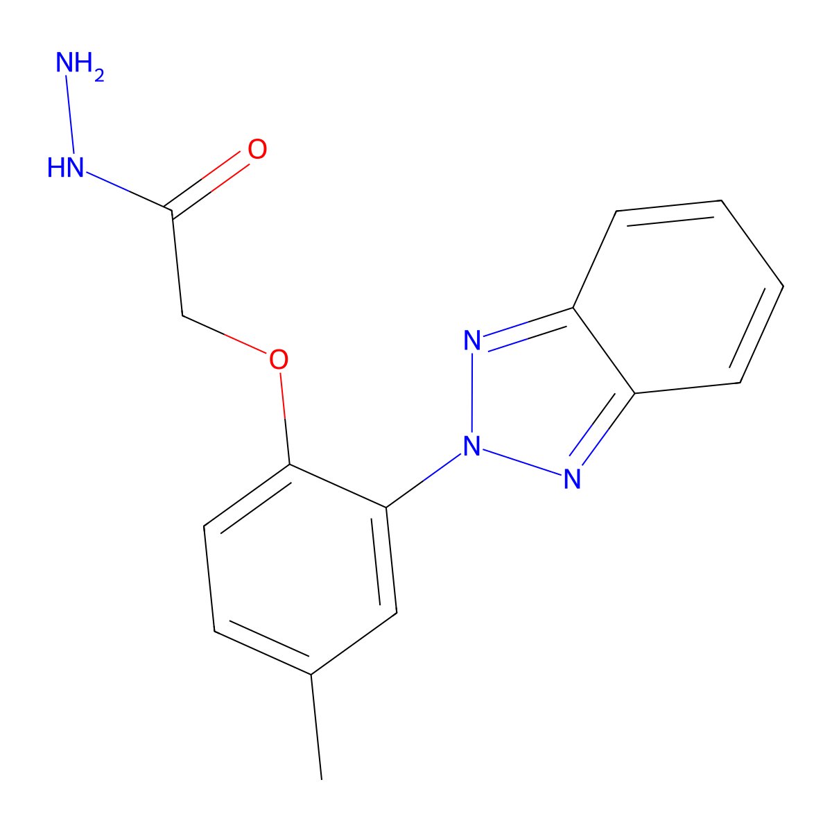 2-[2-(2H-1,2,3-benzotriazol-2-yl)-4-methylphenoxy]acetohydrazide molecular structure, CAS 697239-73-9