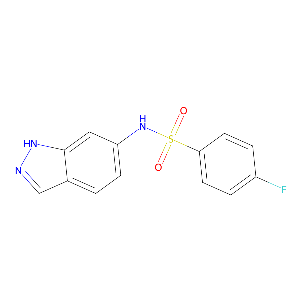 4-fluoro-N-(1H-indazol-6-yl)benzenesulfonamide molecular structure, CAS 697240-34-9