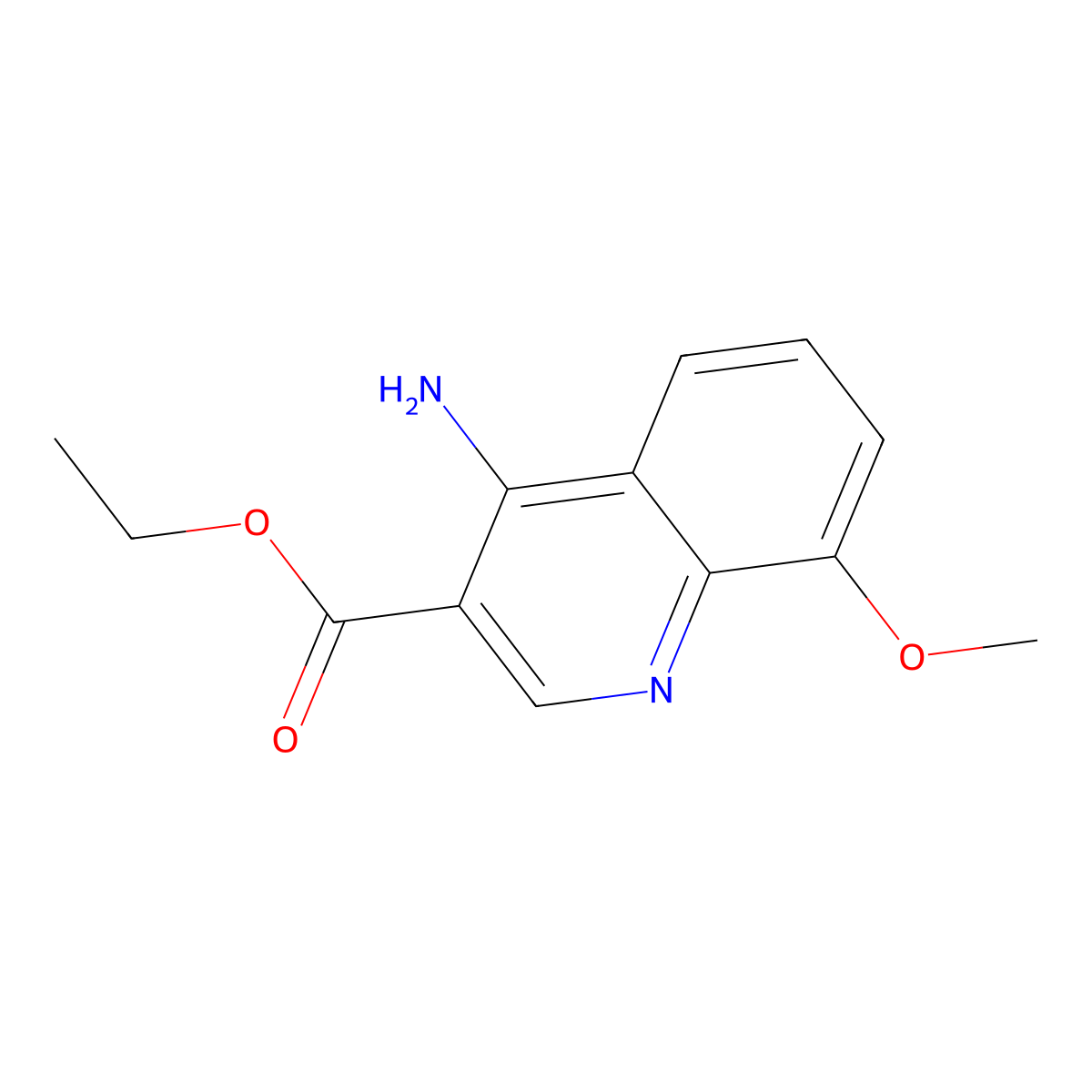 Ethyl 4-amino-8-methoxyquinoline-3-carboxylate molecular structure, CAS 697240-49-6