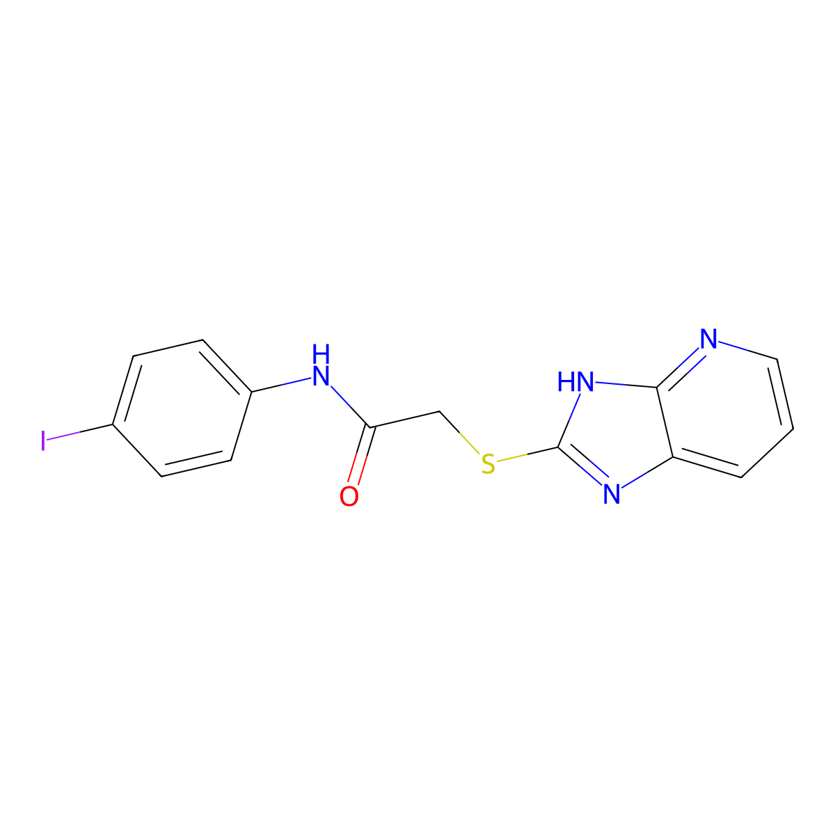 2-(1H-imidazo[4,5-b]pyridin-2-ylsulfanyl)-N-(4-iodophenyl)acetamide molecular structure, CAS 697240-69-0