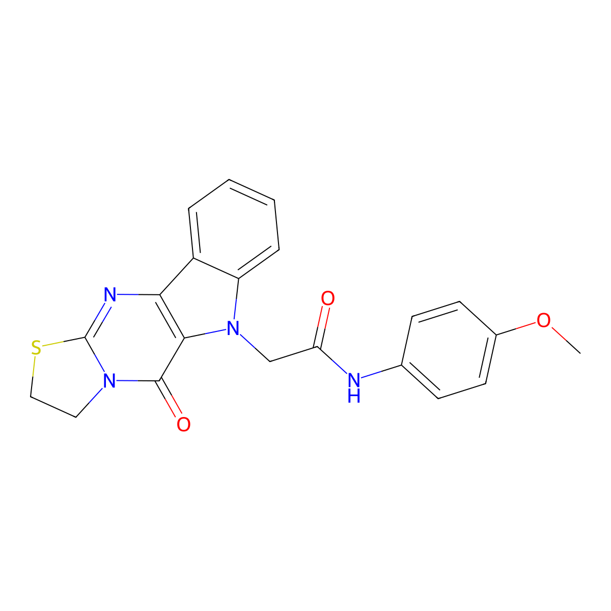 N-(4-methoxyphenyl)-2-(5-oxo-2,3-dihydro[1,3]thiazolo[3',2':1,2]pyrimido[5,4-b]indol-6(5H)-yl)acetamide molecular structure, CAS 697240-99-6
