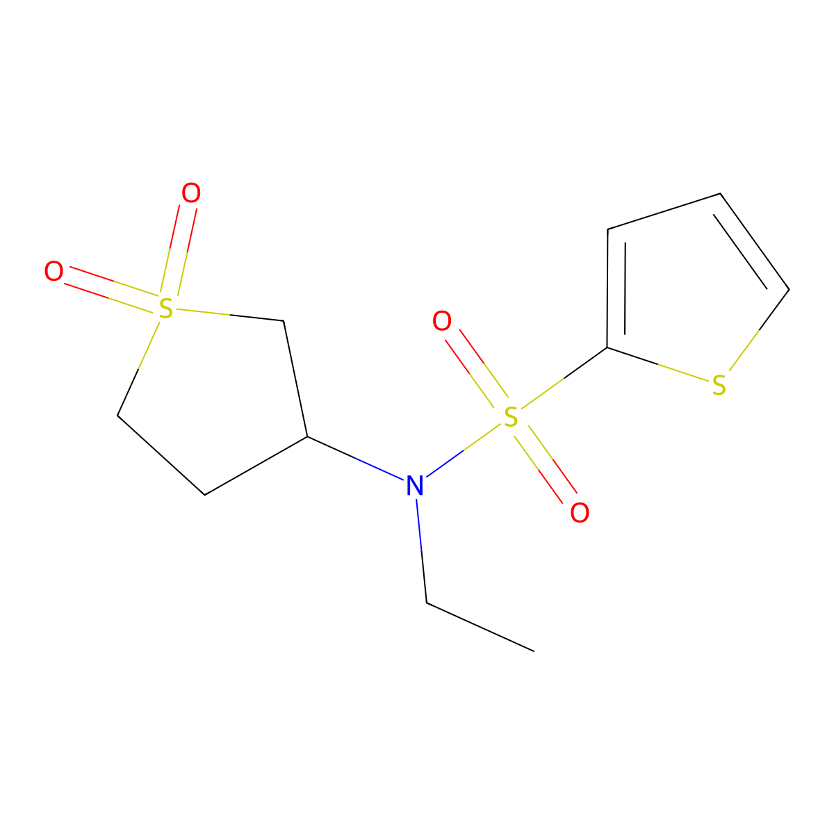 N-(1,1-dioxothiolan-3-yl)-N-ethylthiophene-2-sulfonamide molecular structure, CAS 697241-66-0