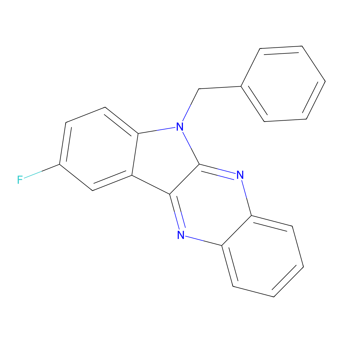 6-Benzyl-9-fluoroindolo[3,2-b]quinoxaline molecular structure, CAS 697242-30-1