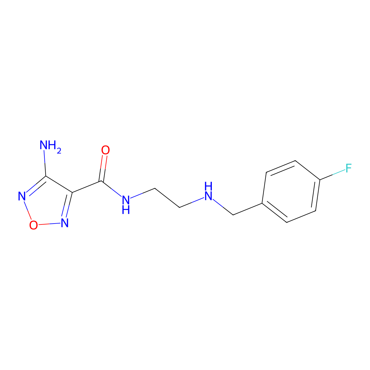 4-amino-N-{2-[(4-fluorobenzyl)amino]ethyl}-1,2,5-oxadiazole-3-carboxamide molecular structure, CAS 697242-98-1