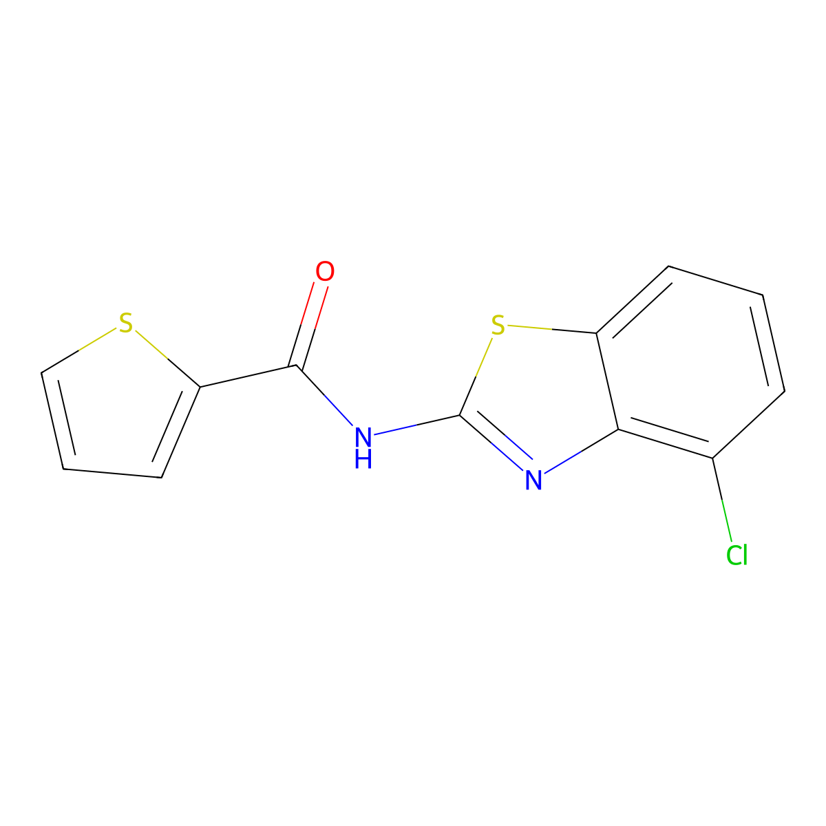 N-(4-chloro-1,3-benzothiazol-2-yl)thiophene-2-carboxamide molecular structure, CAS 697243-14-4
