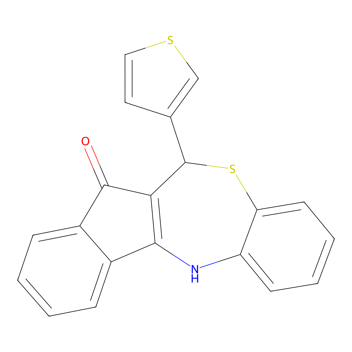 6-(3-thienyl)-6,12-dihydro-7H-indeno[2,1-c][1,5]benzothiazepin-7-one molecular structure, CAS 697244-22-7
