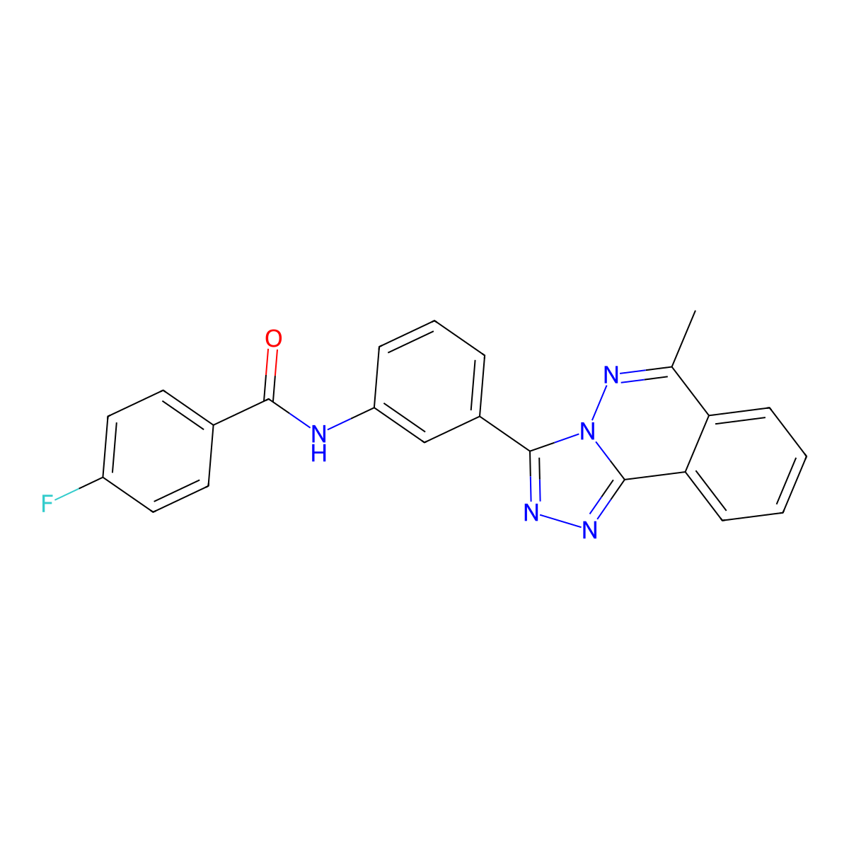 4-fluoro-N-[3-(6-methyl-[1,2,4]triazolo[3,4-a]phthalazin-3-yl)phenyl]benzamide molecular structure, CAS 697244-56-7