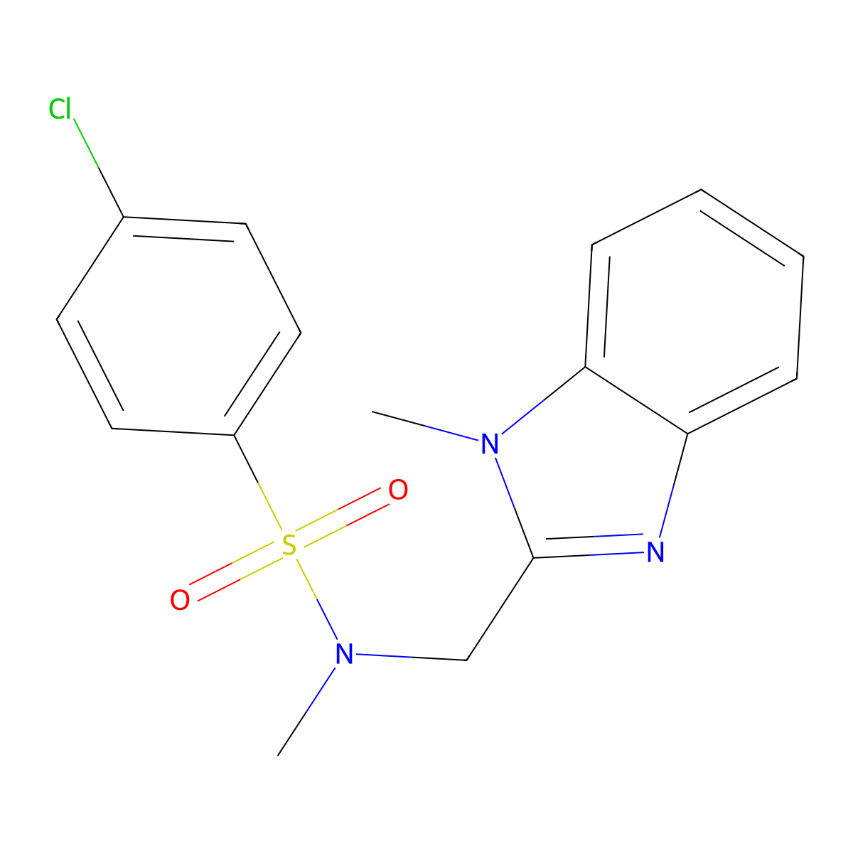 4-chloro-N-methyl-N-[(1-methylbenzimidazol-2-yl)methyl]benzenesulfonamide molecular structure, CAS 697244-58-9