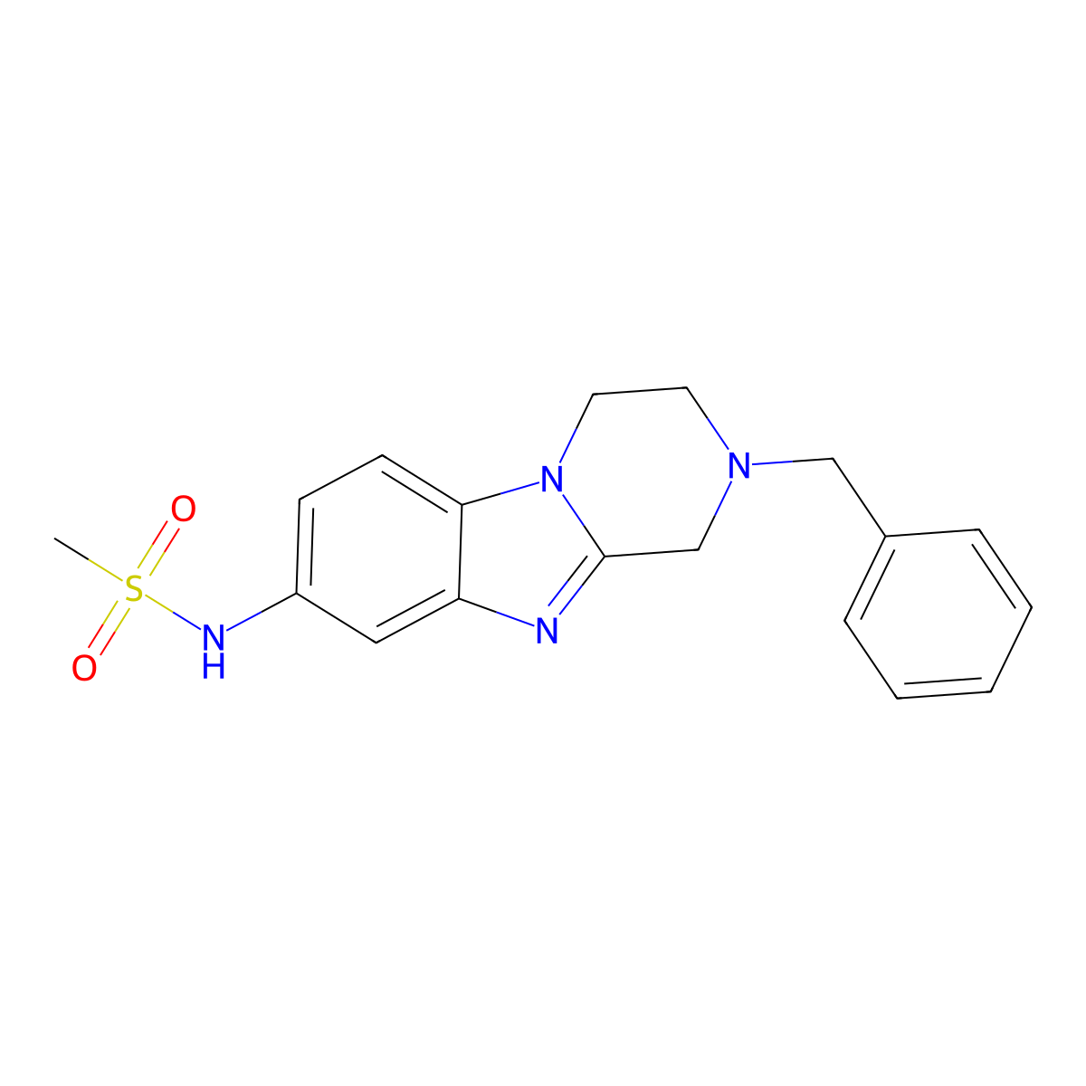 N-(2-benzyl-3,4-dihydro-1H-pyrazino[1,2-a]benzimidazol-8-yl)methanesulfonamide molecular structure, CAS 697244-71-6