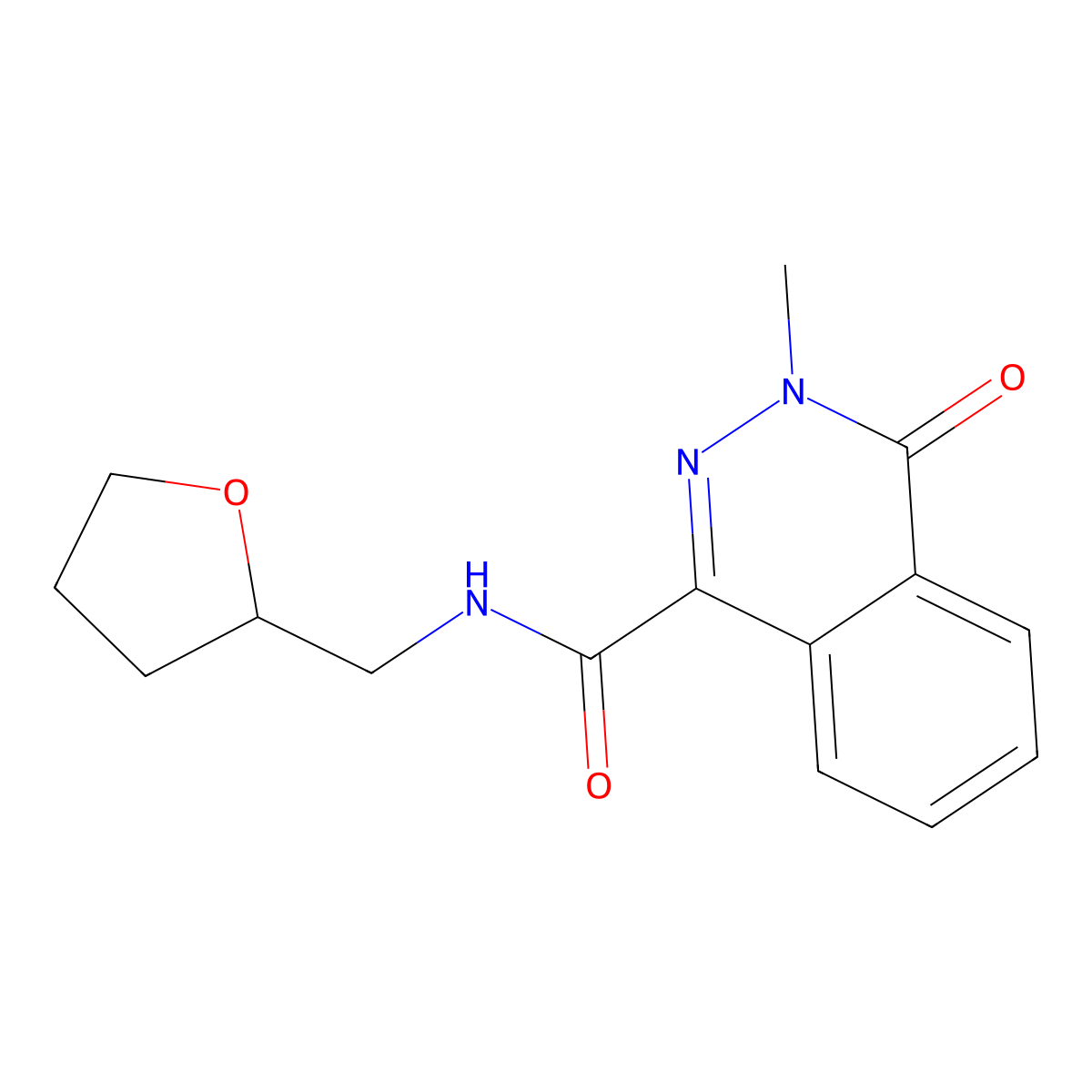 3-methyl-4-oxo-N-(oxolan-2-ylmethyl)phthalazine-1-carboxamide molecular structure, CAS 697244-73-8