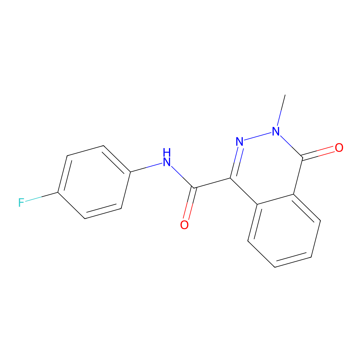 N-(4-fluorophenyl)-3-methyl-4-oxophthalazine-1-carboxamide molecular structure, CAS 697244-75-0