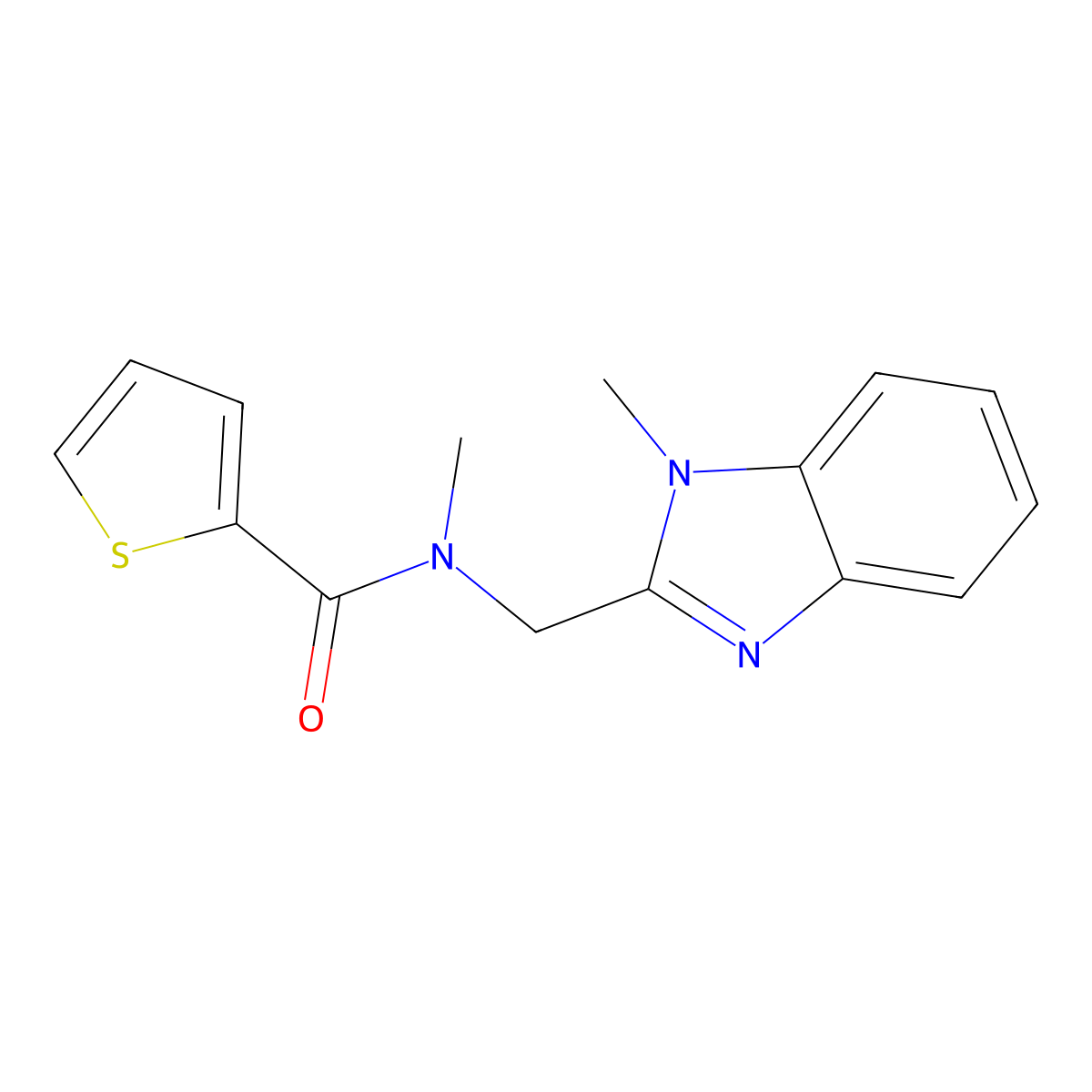 N-methyl-N-[(1-methylbenzimidazol-2-yl)methyl]thiophene-2-carboxamide molecular structure, CAS 697244-93-2