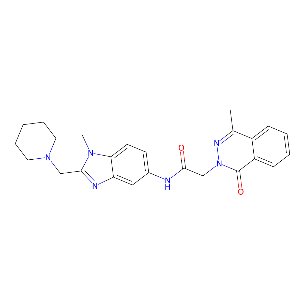 2-(4-methyl-1-oxophthalazin-2-yl)-N-[1-methyl-2-(piperidin-1-ylmethyl)benzimidazol-5-yl]acetamide molecular structure, CAS 697244-96-5