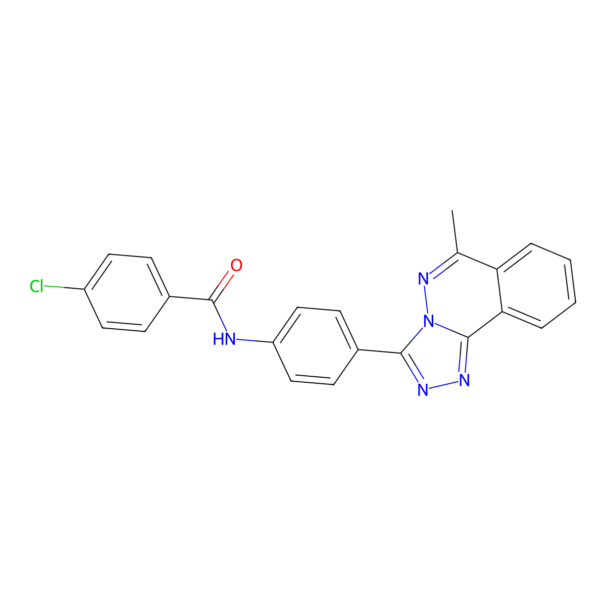 4-chloro-N-[4-(6-methyl-[1,2,4]triazolo[3,4-a]phthalazin-3-yl)phenyl]benzamide molecular structure, CAS 697245-00-4