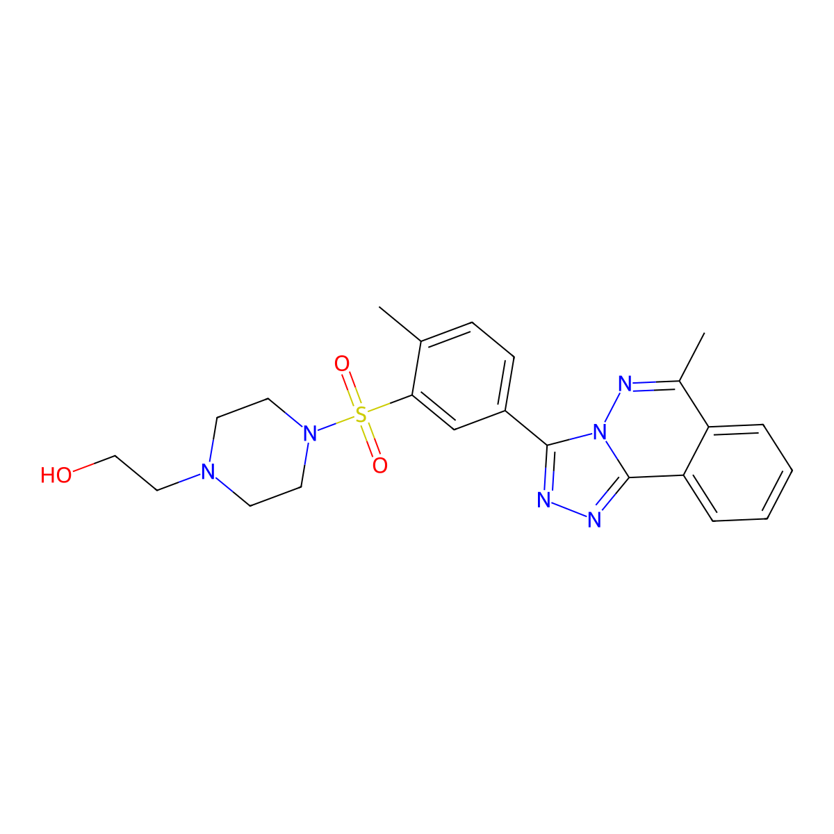 2-(4-{[2-Methyl-5-(6-methyl[1,2,4]triazolo[3,4-a]phthalazin-3-yl)phenyl]sulfonyl}-1-piperazinyl)ethanol molecular structure, CAS 697245-23-1