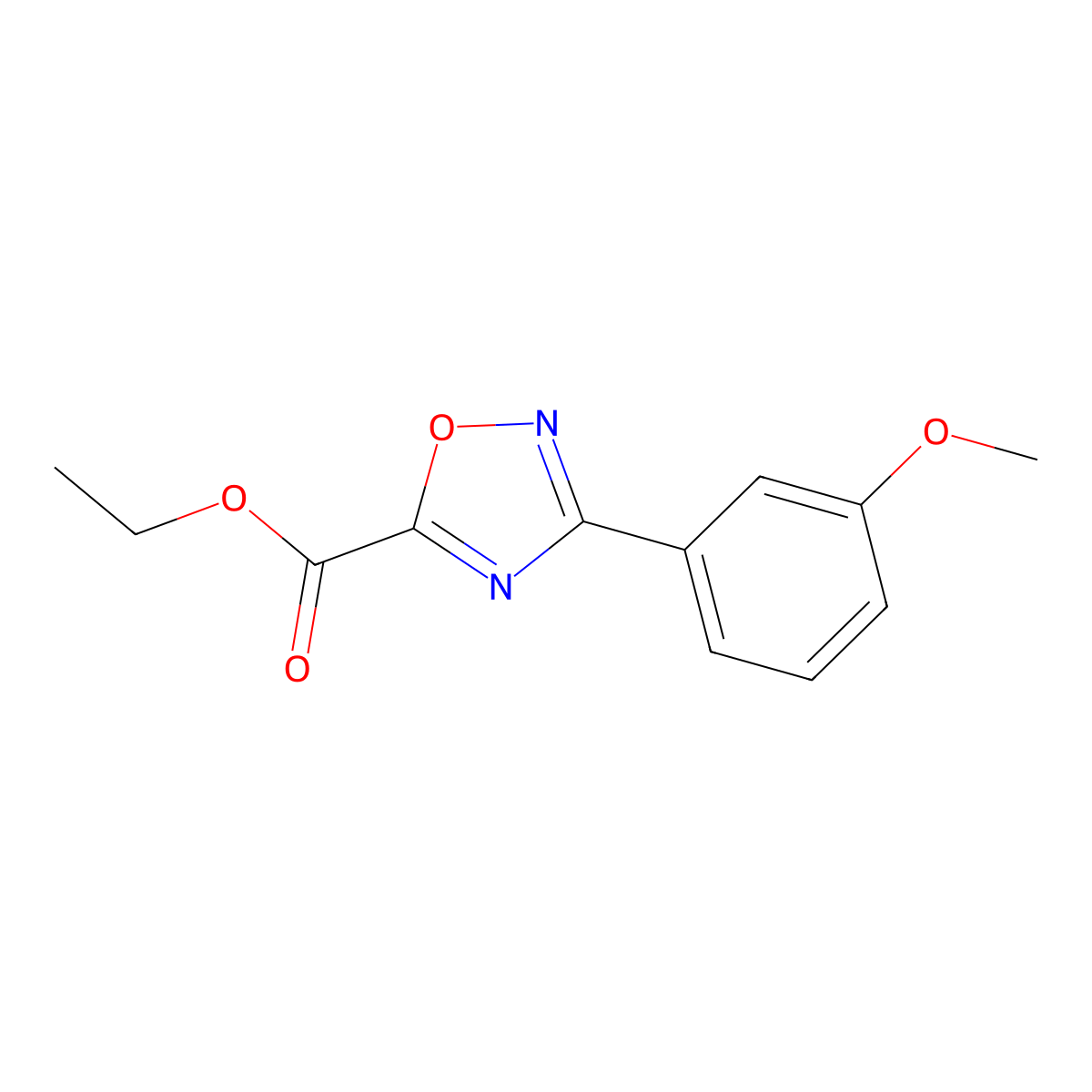 Ethyl 3-(3-methoxyphenyl)-1,2,4-oxadiazole-5-carboxylate molecular structure, CAS 697245-65-1