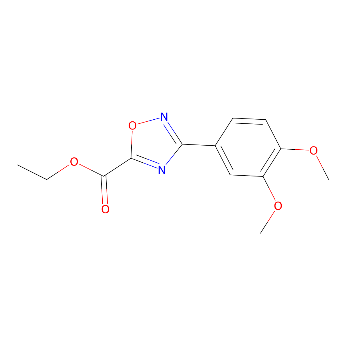 Ethyl 3-(3,4-dimethoxyphenyl)-1,2,4-oxadiazole-5-carboxylate molecular structure, CAS 697245-66-2
