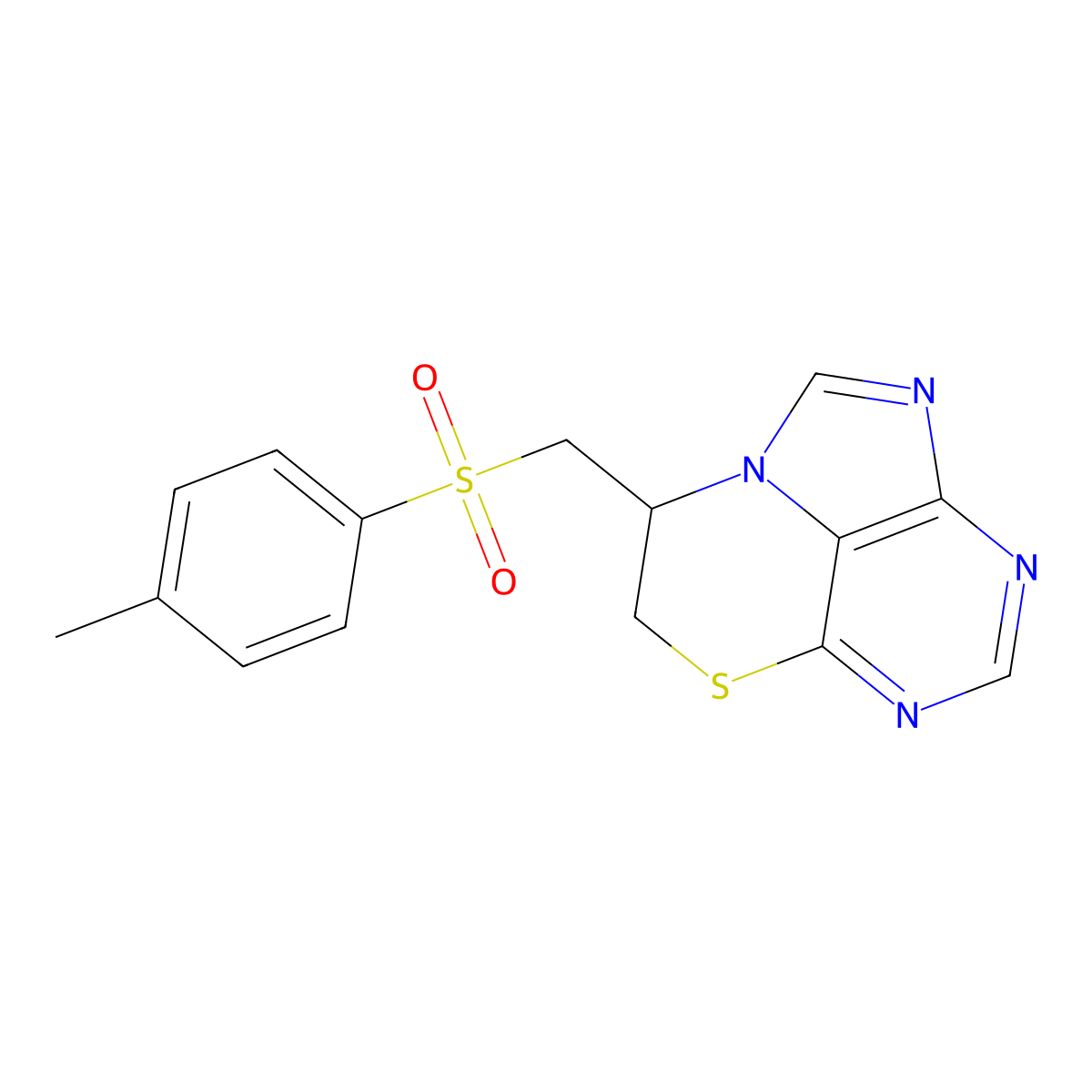 7-{[(4-Methylphenyl)sulfonyl]methyl}-7,8-dihydro[1,4]thiazino[4,3,2-gh]purine molecular structure, CAS 697246-07-4