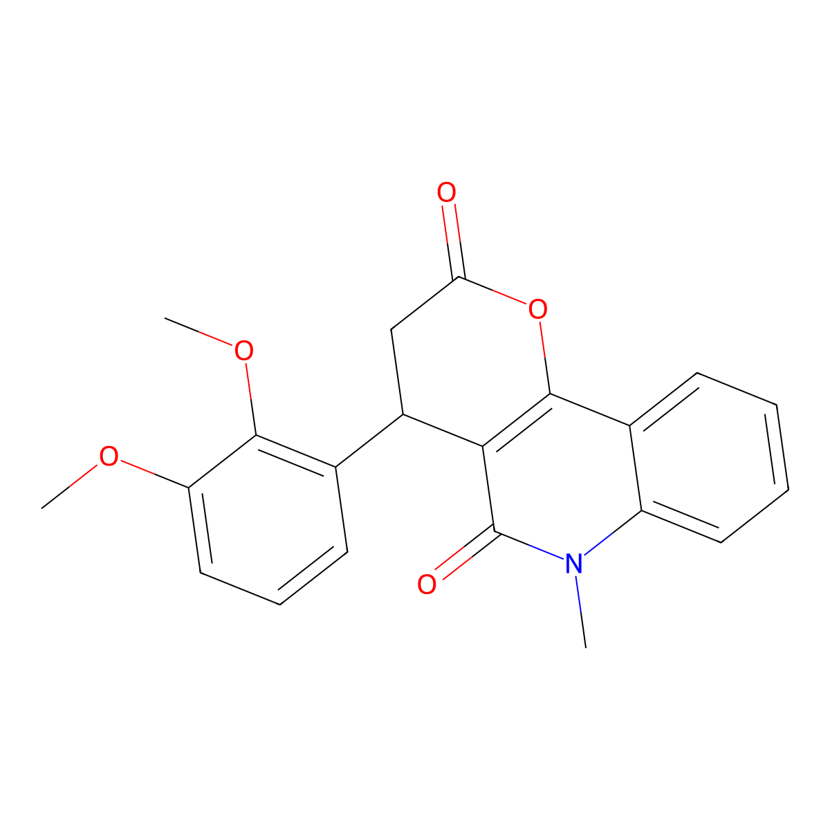 4-(2,3-Dimethoxyphenyl)-6-methyl-3,4-dihydropyrano[3,2-c]quinoline-2,5-dione molecular structure, CAS 697246-44-9
