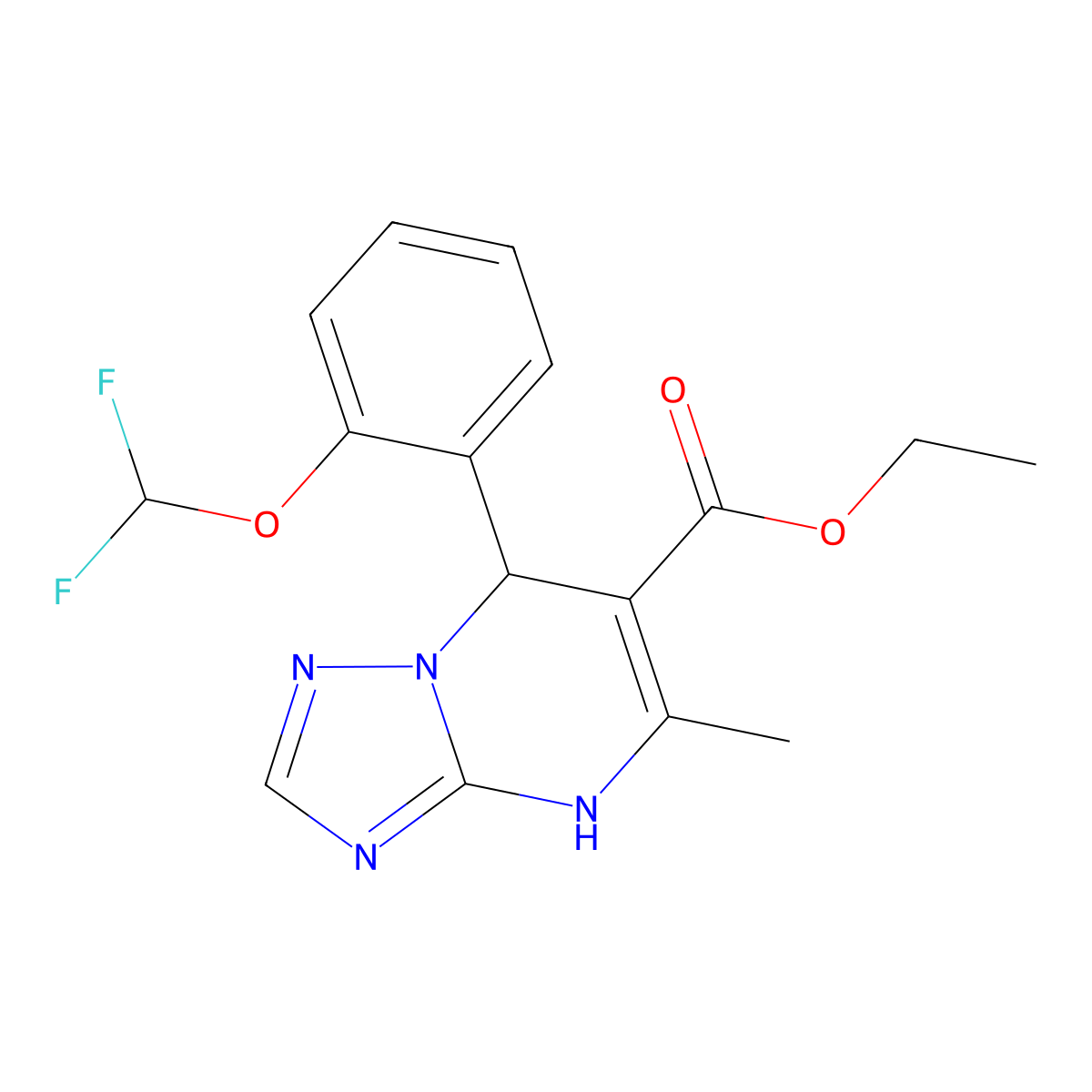 Ethyl 7-[2-(difluoromethoxy)phenyl]-5-methyl-4H,7H-[1,2,4]triazolo[1,5-A]pyrimidine-6-carboxylate molecular structure, CAS 697255-68-8