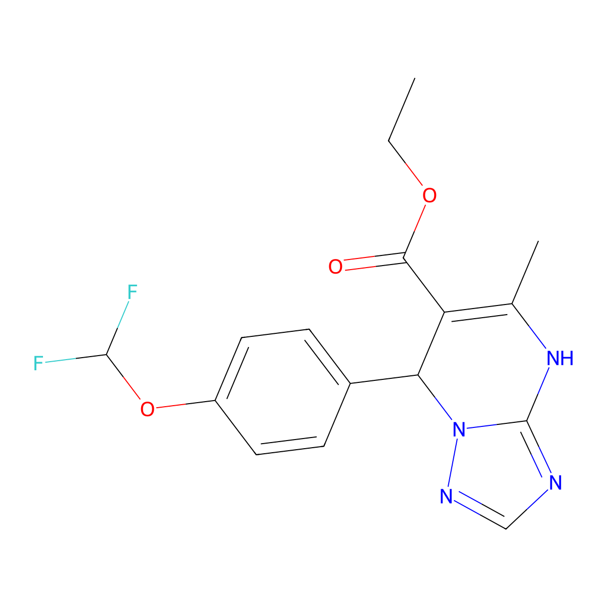 Ethyl 7-[4-(difluoromethoxy)phenyl]-5-methyl-4,7-dihydro[1,2,4]triazolo[1,5-a]pyrimidine-6-carboxylate molecular structure, CAS 697255-69-9