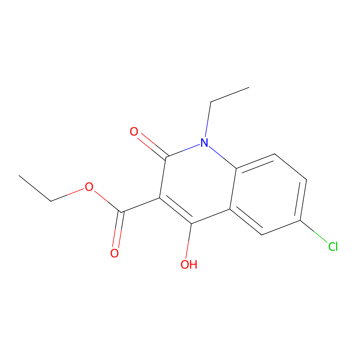 (3Z)-6-chloro-3-[ethoxy(hydroxy)methylidene]-1-ethylquinoline-2,4-dione molecular structure, CAS 697255-92-8