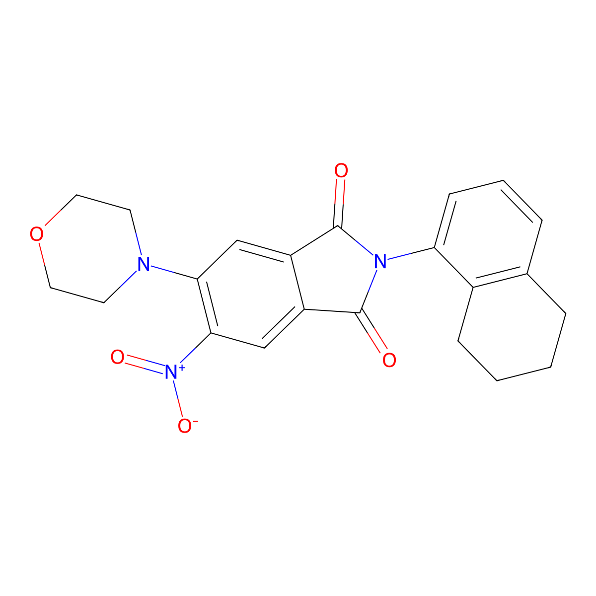 5-(4-Morpholinyl)-6-nitro-2-(5,6,7,8-tetrahydronaphthalen-1-yl)isoindole-1,3-dione molecular structure, CAS 697256-80-7