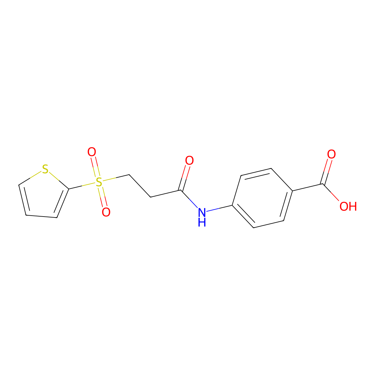 4-{[3-(Thien-2-ylsulfonyl)propanoyl]amino}-benzoic acid molecular structure, CAS 697257-12-8
