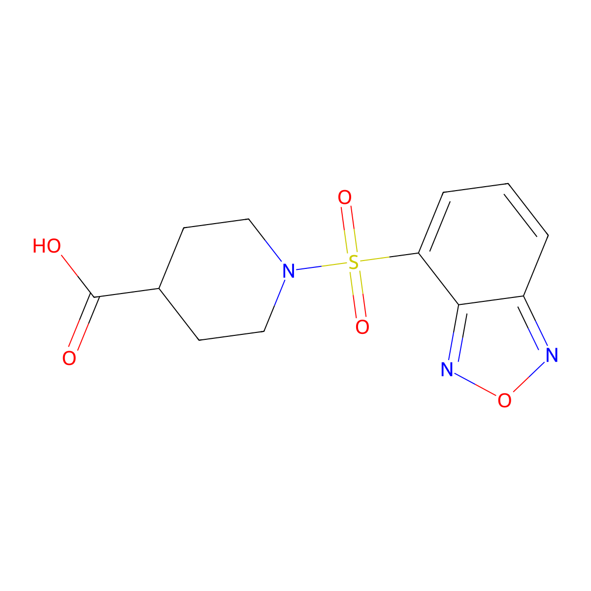 1-(2,1,3-Benzoxadiazol-4-ylsulfonyl)piperidine-4-carboxylic acid molecular structure, CAS 697257-14-0
