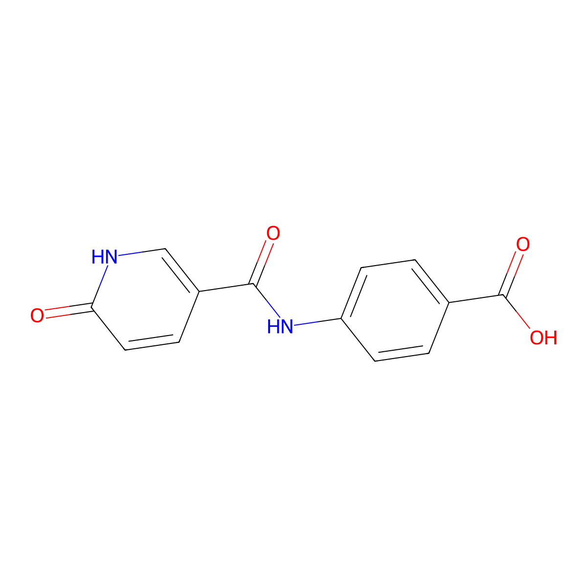 4-[[(1,6-Dihydro-6-oxo-3-pyridinyl)carbonyl]amino]benzoic acid molecular structure, CAS 697257-15-1