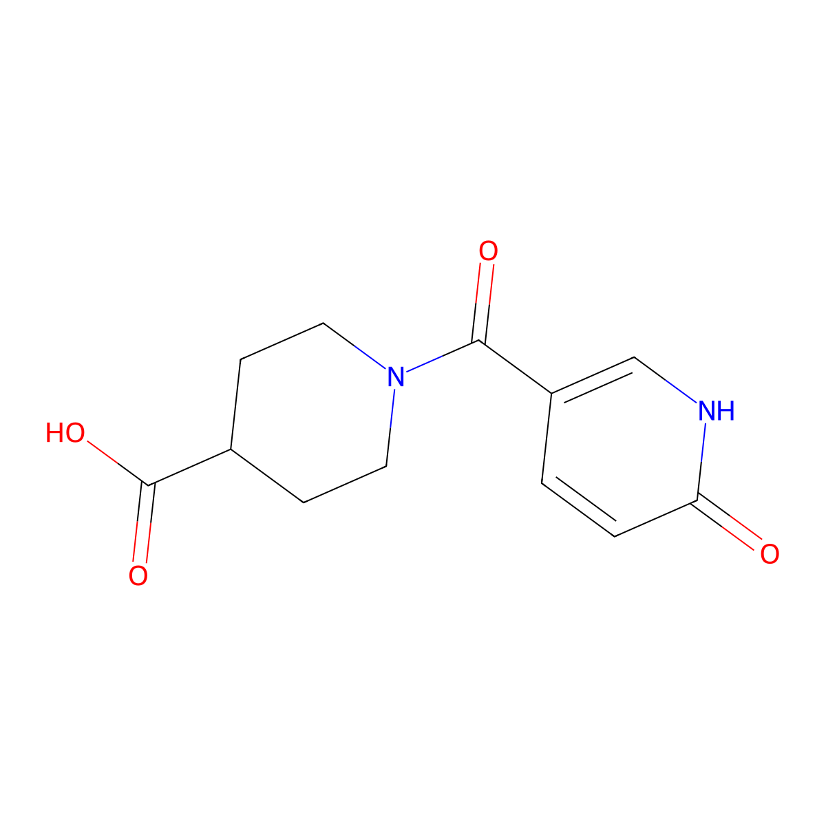 1-[(6-Oxo-1,6-dihydropyridin-3-yl)carbonyl]piperidine-4-carboxylic acid molecular structure, CAS 697257-26-4
