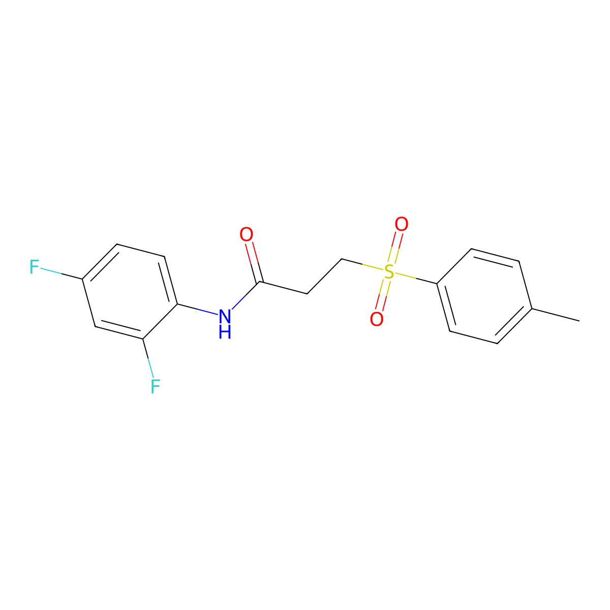 N-(2,4-difluorophenyl)-3-(4-methylbenzenesulfonyl)propanamide molecular structure, CAS 697257-27-5