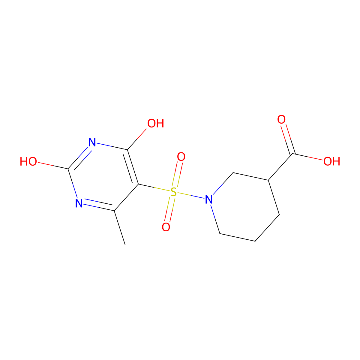 1-[(6-Methyl-2,4-dioxo-1,2,3,4-tetrahydropyrimidin-5-yl)sulfonyl]piperidine-3-carboxylic acid molecular structure, CAS 697258-18-7