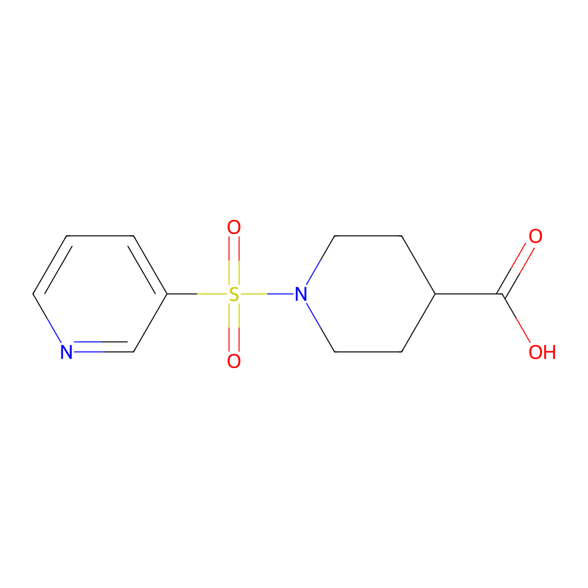 1-(Pyridine-3-sulfonyl)piperidine-4-carboxylic acid molecular structure, CAS 697258-71-2