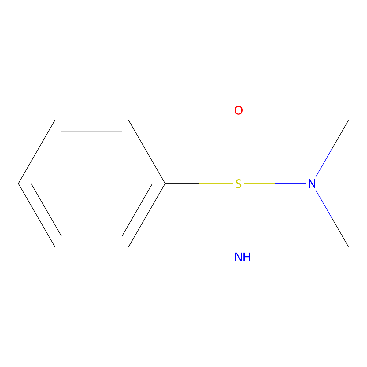 N,N-dimethylbenzenesulfonoimidamide molecular structure, CAS 69726-86-9