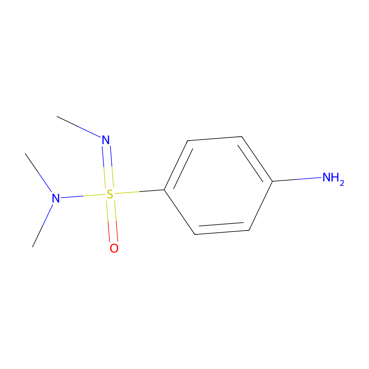 4-amino-N,N,N-trimethylbenzene-1-sulfonoimidamide molecular structure, CAS 69726-98-3
