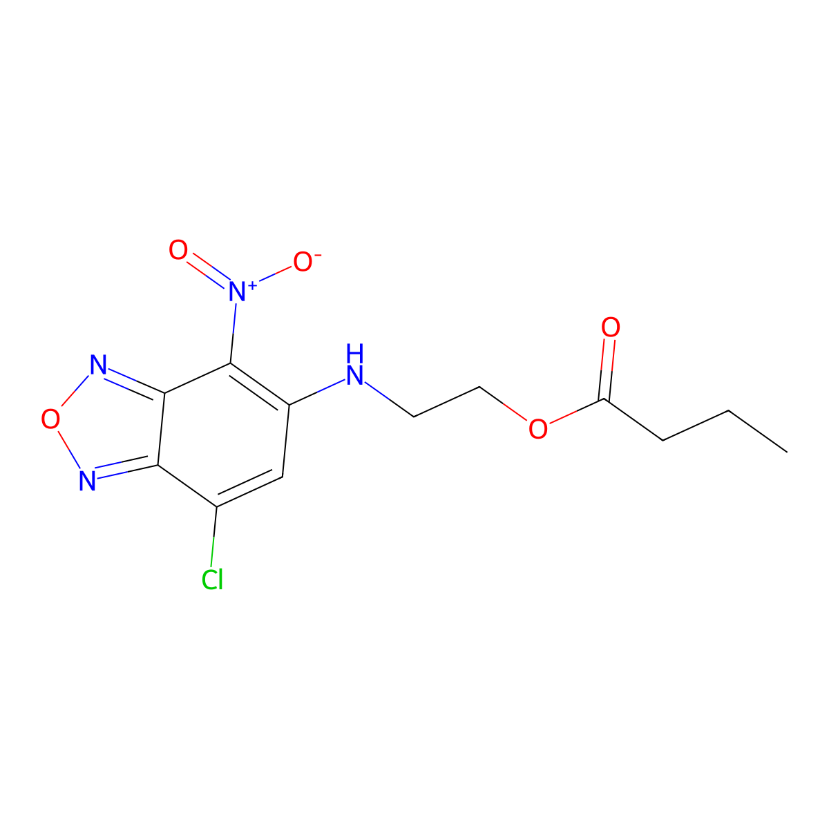 2-[(7-Chloro-4-nitro-2,1,3-benzoxadiazol-5-yl)amino]ethyl butyrate molecular structure, CAS 697262-42-3