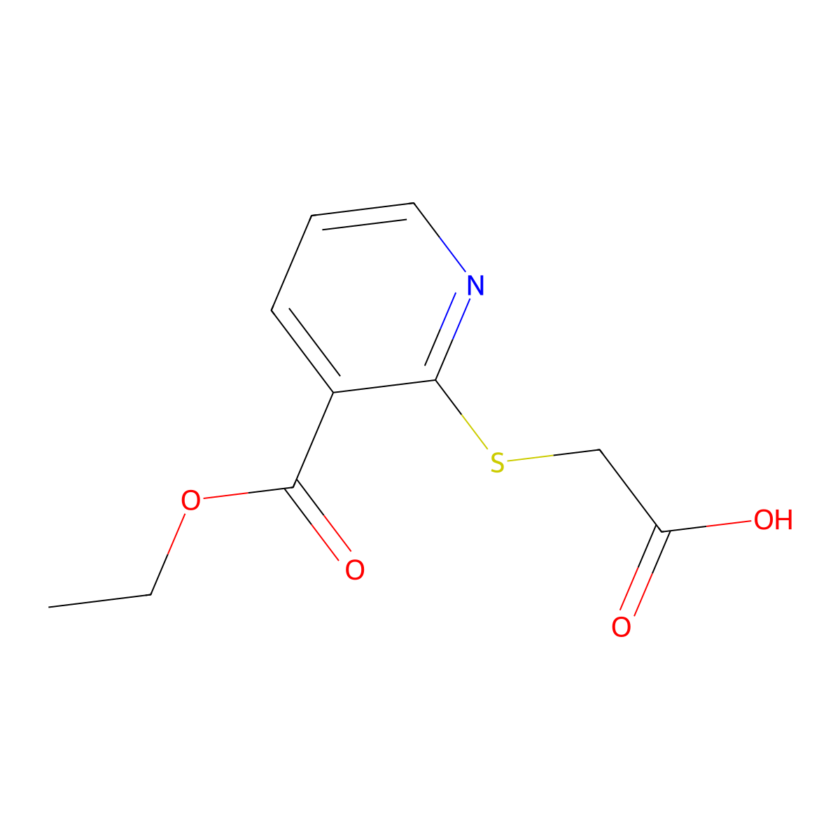 2-{[3-(Ethoxycarbonyl)pyridin-2-yl]sulfanyl}acetic acid molecular structure, CAS 697265-62-6