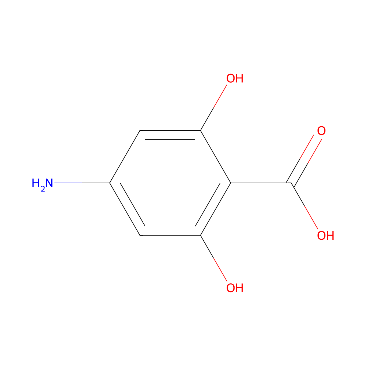 4-Amino-2,6-dihydroxybenzoic acid molecular structure, CAS 69727-10-2