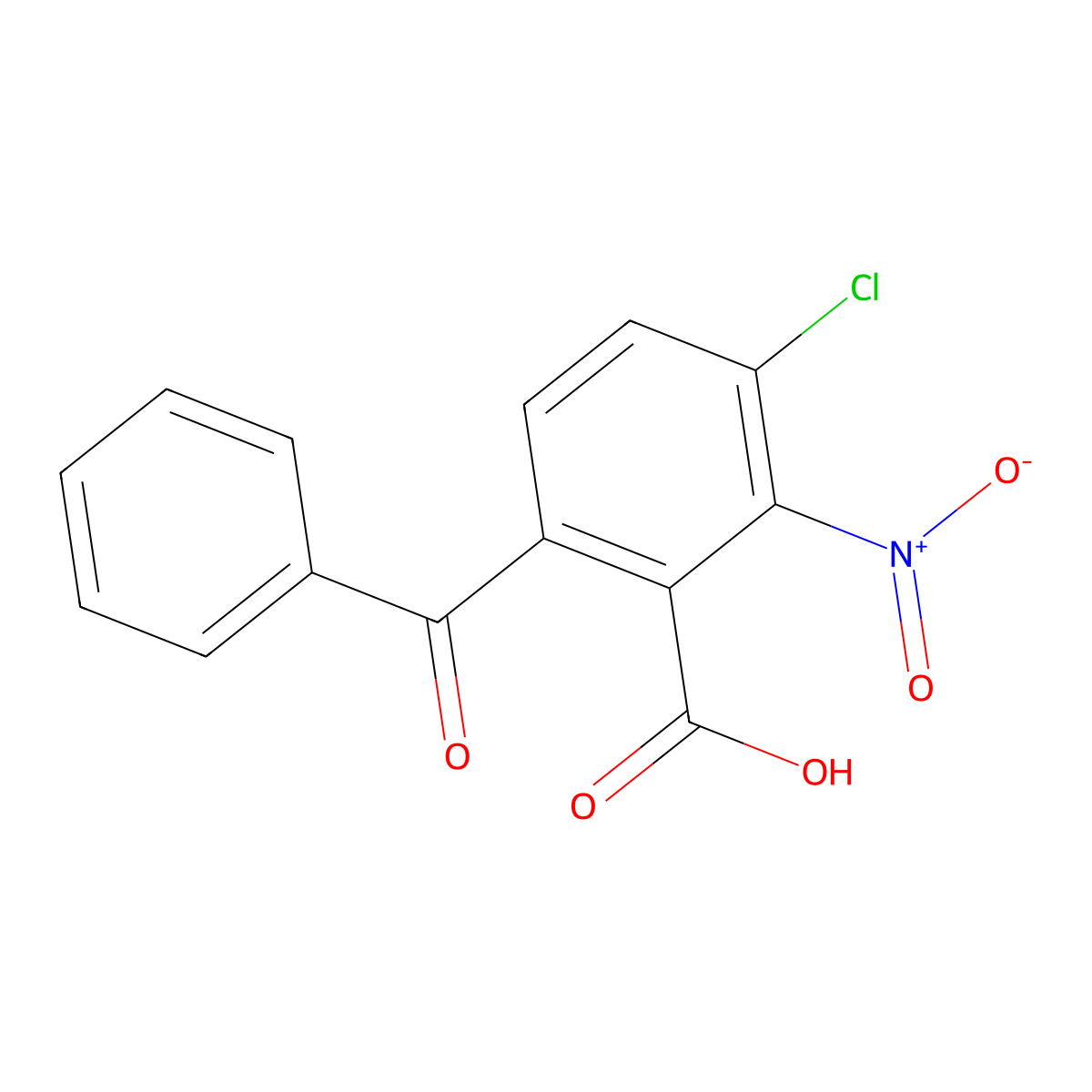 Benzoic acid, 6-benzoyl-3-chloro-2-nitro- molecular structure, CAS 69727-12-4
