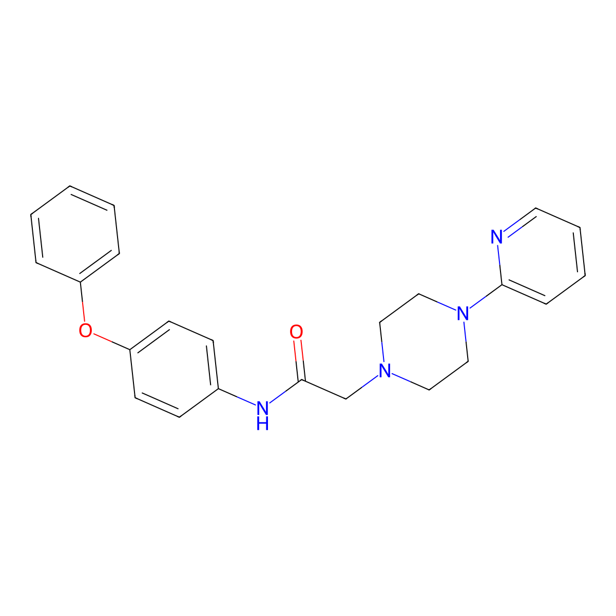 N-(4-phenoxyphenyl)-2-(4-pyridin-2-ylpiperazin-1-yl)acetamide molecular structure, CAS 697282-58-9