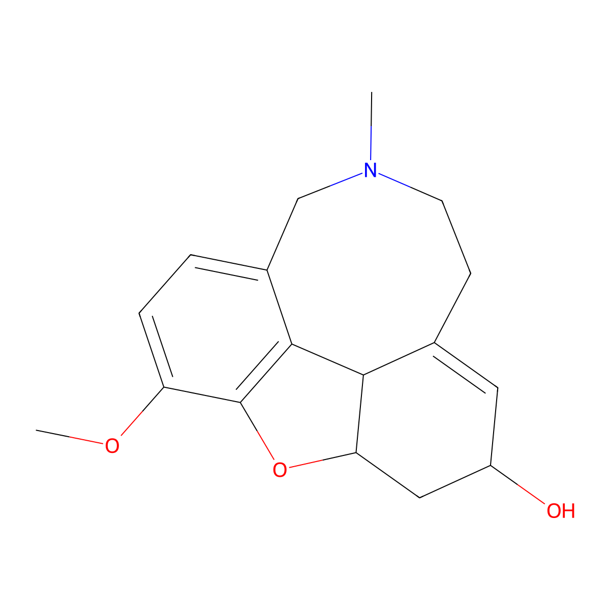 2-Methoxy-7-methyl-17-oxa-7-azatetracyclo[12.2.1.05,16.010,15]heptadeca-1,3,5(16),10-tetraen-12-ol molecular structure, CAS 697290-65-6
